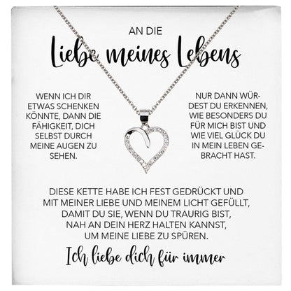 22Feels® Ich Liebe Dich Frauen Geschenk Silber 925/000 Schmuck "Meines Lebens" Ehefrau Freundin Herz Halskette Valentinstag Hochzeitstag Jahrestag-Schmuck mit Botschaftskarte - Herz21-22Feels