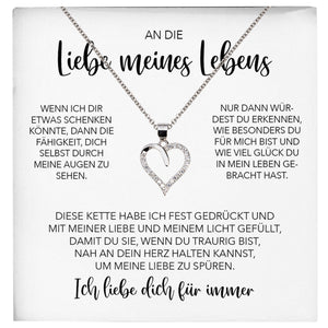 22Feels® Ich Liebe Dich Frauen Geschenk Silber 925/000 Schmuck "Meines Lebens" Ehefrau Freundin Herz Halskette Valentinstag Hochzeitstag Jahrestag-Schmuck mit Botschaftskarte - Herz21-22Feels
