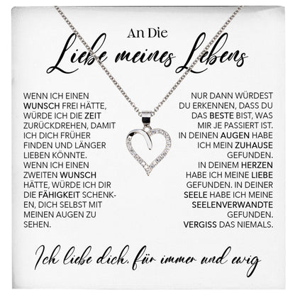 22Feels® Ich Liebe Dich Frauen Geschenk Silber 925/000 Schmuck "Meines Lebens" Ehefrau Freundin Herz Halskette Valentinstag Hochzeitstag Jahrestag-Schmuck mit Botschaftskarte - Herz21-22Feels
