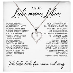 22Feels® Ich Liebe Dich Frauen Geschenk Silber 925/000 Schmuck "Meines Lebens" Ehefrau Freundin Herz Halskette Valentinstag Hochzeitstag Jahrestag-Schmuck mit Botschaftskarte - Herz21-22Feels