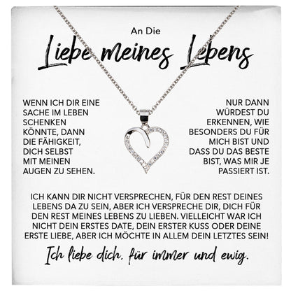 22Feels® Ich Liebe Dich Frauen Geschenk Silber 925/000 Schmuck "Meines Lebens" Ehefrau Freundin Herz Halskette Valentinstag Hochzeitstag Jahrestag-Schmuck mit Botschaftskarte - Herz21-22Feels