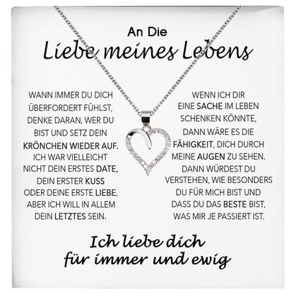 22Feels® Ich Liebe Dich Frauen Geschenk Silber 925/000 Schmuck "Meines Lebens" Ehefrau Freundin Herz Halskette Valentinstag Hochzeitstag Jahrestag-Schmuck mit Botschaftskarte - Herz21-22Feels