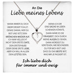 22Feels® Ich Liebe Dich Frauen Geschenk Silber 925/000 Schmuck "Meines Lebens" Ehefrau Freundin Herz Halskette Valentinstag Hochzeitstag Jahrestag-Schmuck mit Botschaftskarte - Herz21-22Feels