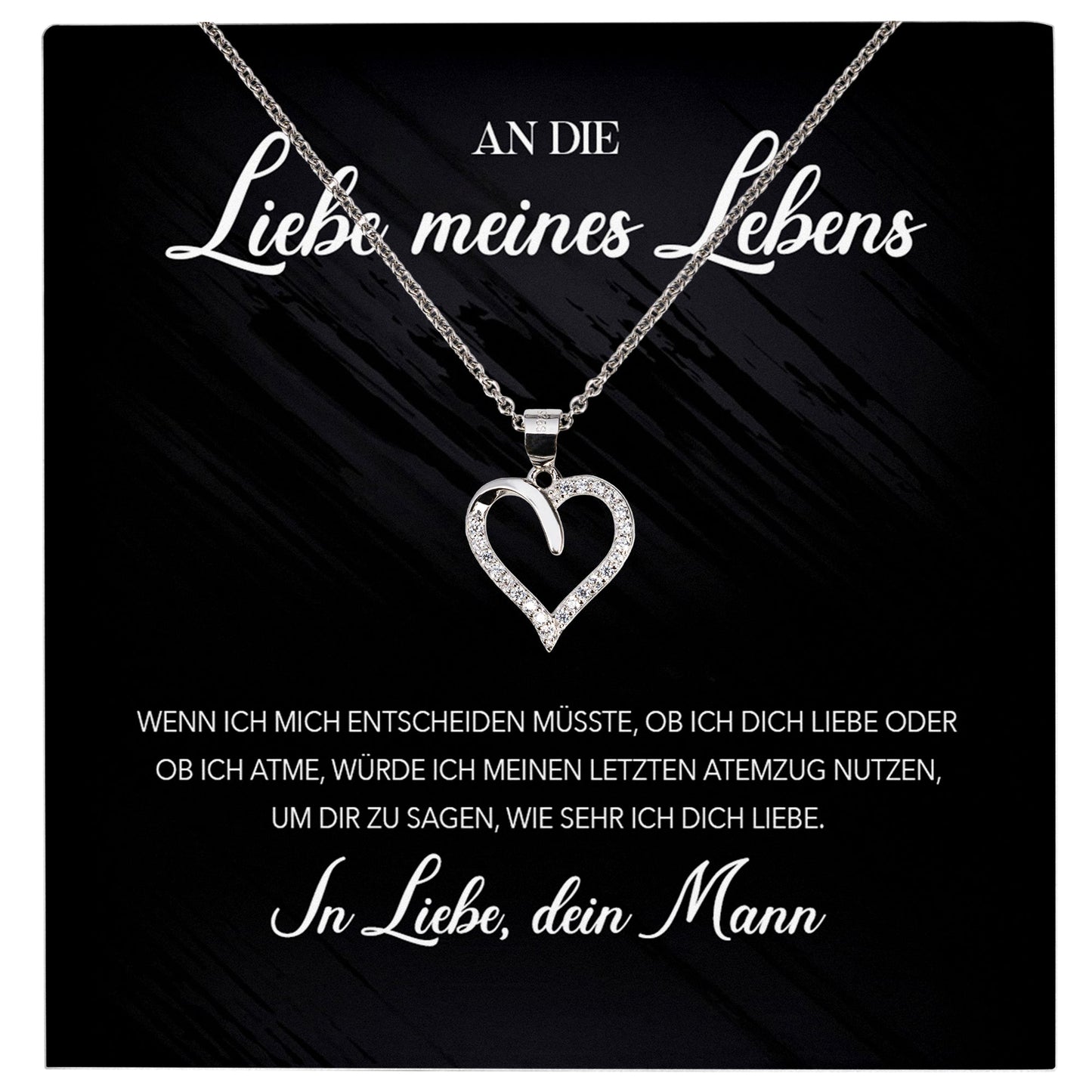 22Feels® Ich Liebe Dich Frauen Geschenk Silber 925/000 Schmuck "Meines Lebens" Ehefrau Freundin Herz Halskette Valentinstag Hochzeitstag Jahrestag-Schmuck mit Botschaftskarte - Herz21-22Feels