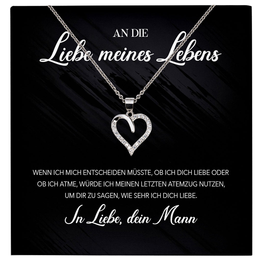 22Feels® Ich Liebe Dich Frauen Geschenk Silber 925/000 Schmuck "Meines Lebens" Ehefrau Freundin Herz Halskette Valentinstag Hochzeitstag Jahrestag-Schmuck mit Botschaftskarte - Herz21-22Feels