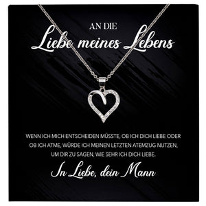 22Feels® Ich Liebe Dich Frauen Geschenk Silber 925/000 Schmuck "Meines Lebens" Ehefrau Freundin Herz Halskette Valentinstag Hochzeitstag Jahrestag-Schmuck mit Botschaftskarte - Herz21-22Feels