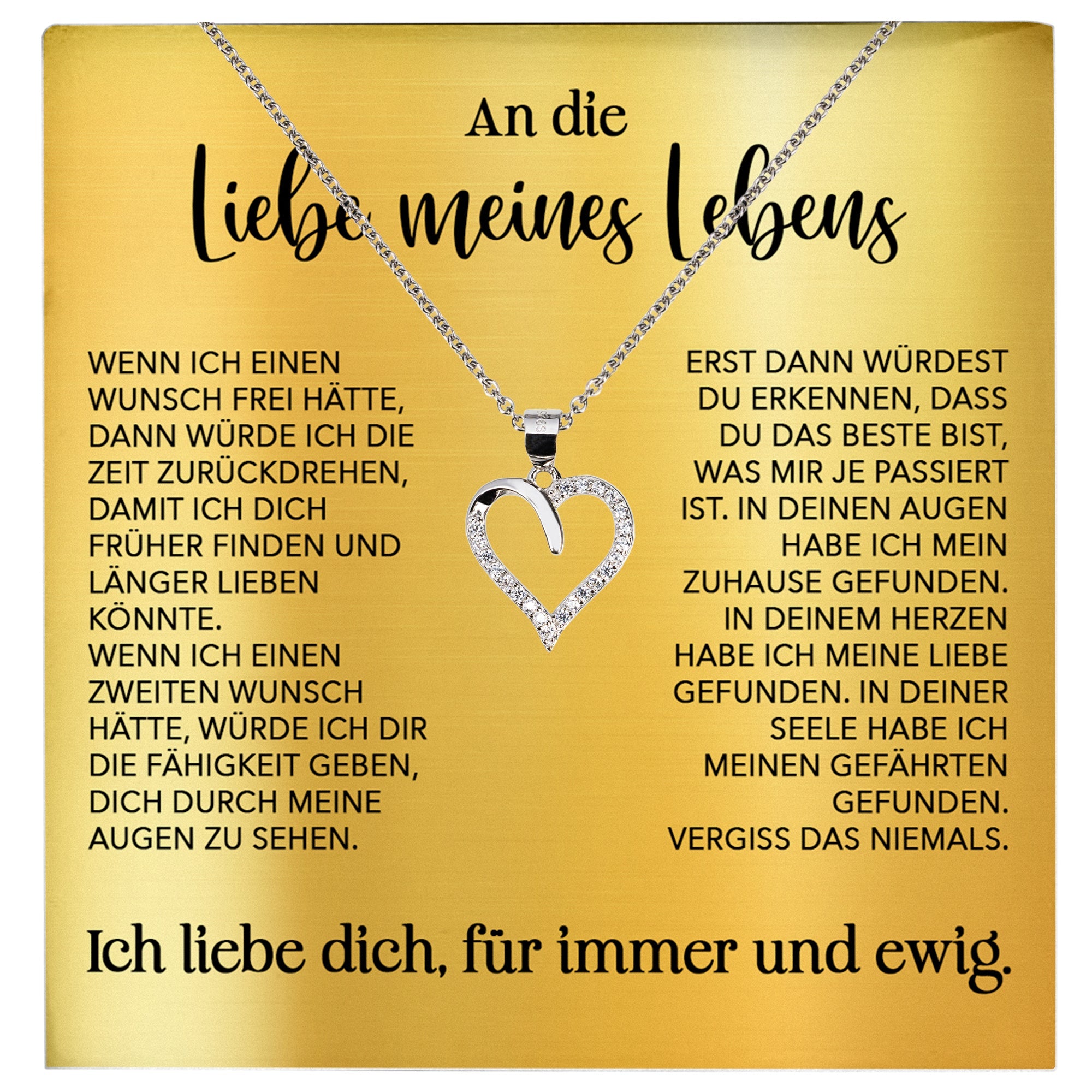 22Feels® Ich Liebe Dich Frauen Geschenk Silber 925/000 Schmuck "Meines Lebens" Ehefrau Freundin Herz Halskette Valentinstag Hochzeitstag Jahrestag-Schmuck mit Botschaftskarte - Herz21-22Feels