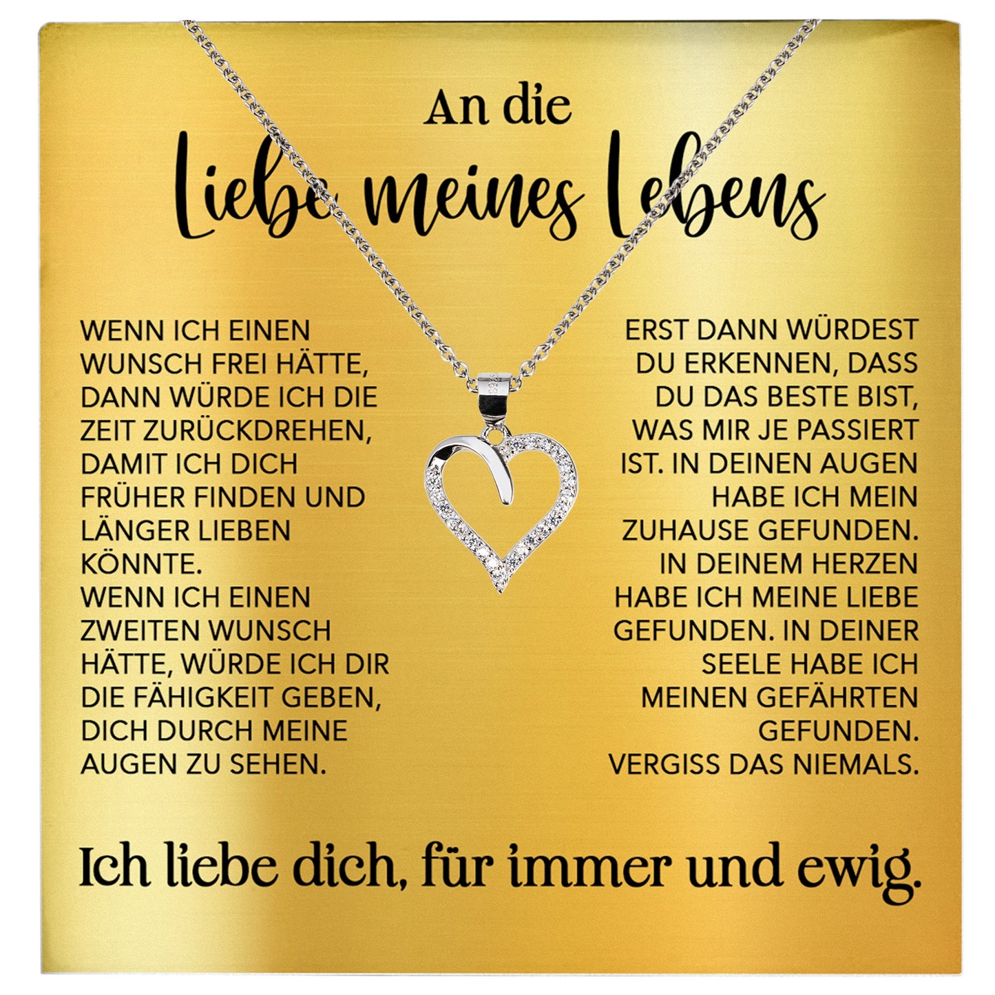 22Feels® Ich Liebe Dich Frauen Geschenk Silber 925/000 Schmuck "Meines Lebens" Ehefrau Freundin Herz Halskette Valentinstag Hochzeitstag Jahrestag-Schmuck mit Botschaftskarte - Herz21-22Feels