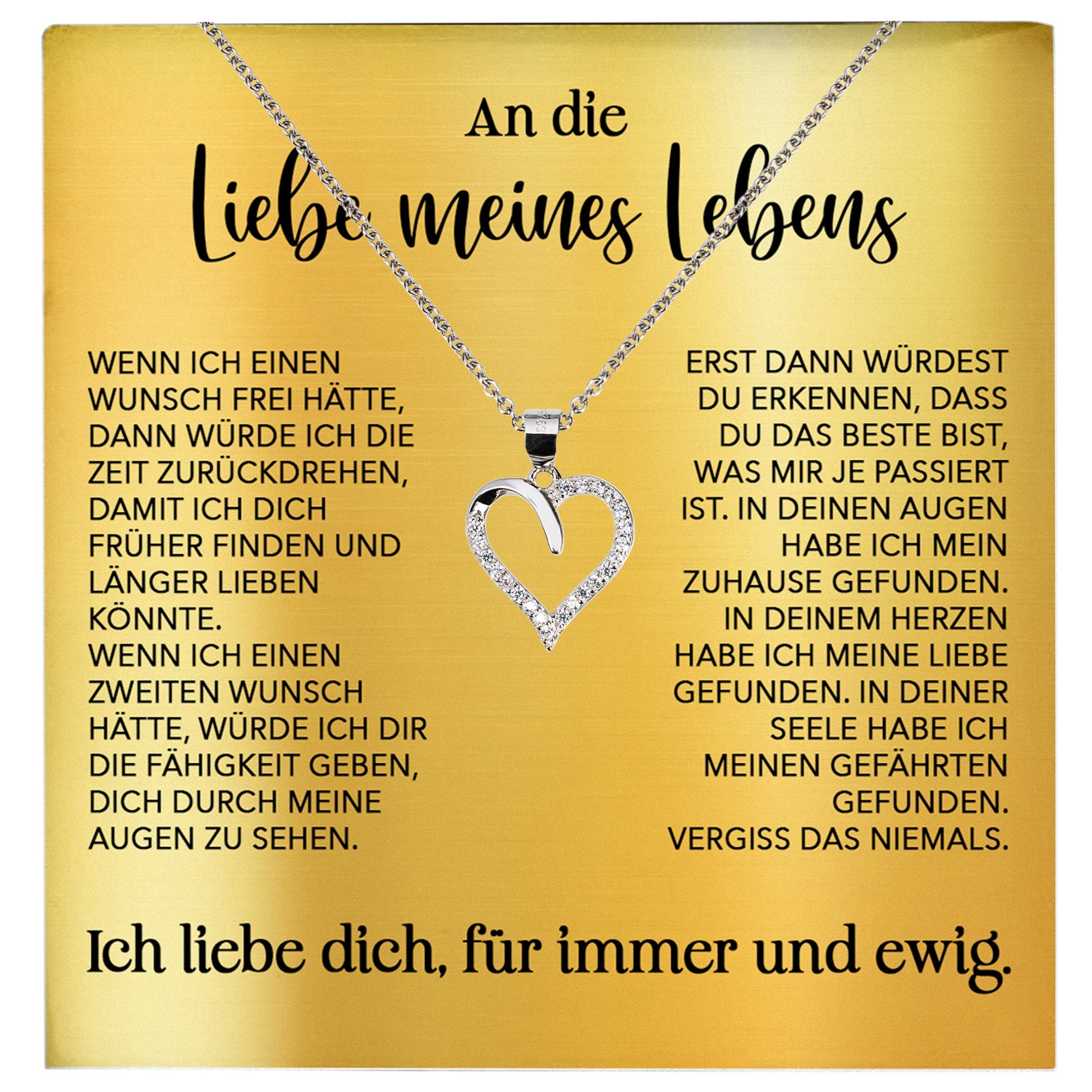 22Feels® Ich Liebe Dich Frauen Geschenk Silber 925/000 Schmuck "Meines Lebens" Ehefrau Freundin Herz Halskette Valentinstag Hochzeitstag Jahrestag-Schmuck mit Botschaftskarte - Herz21-22Feels