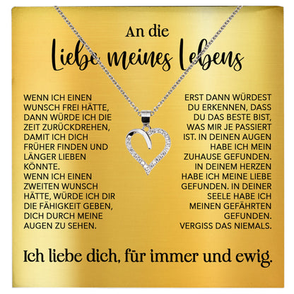 22Feels® Ich Liebe Dich Frauen Geschenk Silber 925/000 Schmuck "Meines Lebens" Ehefrau Freundin Herz Halskette Valentinstag Hochzeitstag Jahrestag-Schmuck mit Botschaftskarte - Herz21-22Feels