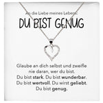 22Feels® Ich Liebe Dich Frauen Geschenk Silber 925/000 Schmuck "Meines Lebens" Ehefrau Du Bist Genug Herz Halskette Valentinstag Hochzeitstag Jahrestag-Schmuck mit Botschaftskarte - Herz21-22Feels
