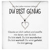 22Feels® Ich Liebe Dich Frauen Geschenk Silber 925/000 Schmuck "Meines Lebens" Ehefrau Du Bist Genug Herz Halskette Valentinstag Hochzeitstag Jahrestag-Schmuck mit Botschaftskarte - Herz21-22Feels