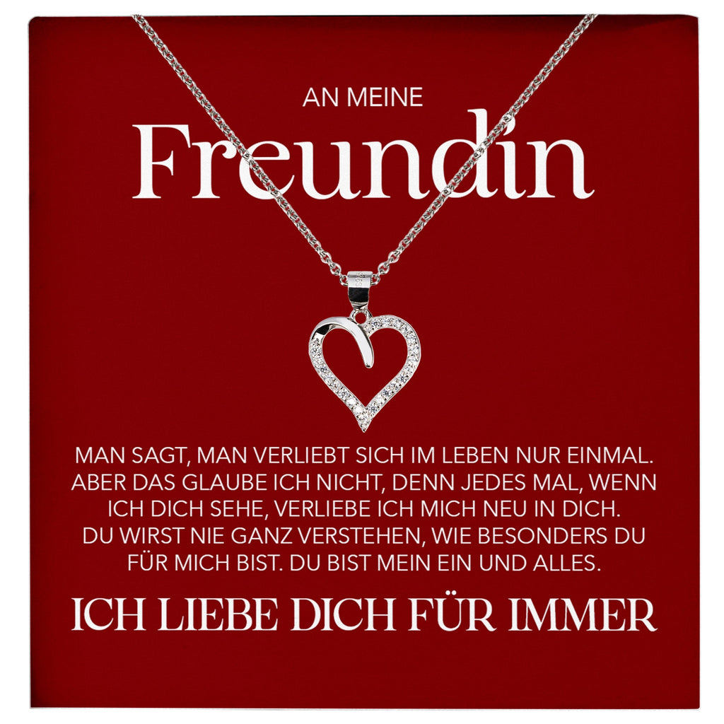 22Feels® Freundin Geschenk Silber Ich Liebe Dich Schmuck Frauen Silber 925/000 Herz Halskette Valentinstag Jahrestag Damen Collier Liebesbeweis-Schmuck mit Botschaftskarte - Herz21-22Feels