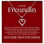 22Feels® Freundin Geschenk Silber Ich Liebe Dich Schmuck Frauen Silber 925/000 Herz Halskette Valentinstag Jahrestag Damen Collier Liebesbeweis-Schmuck mit Botschaftskarte - Herz21-22Feels