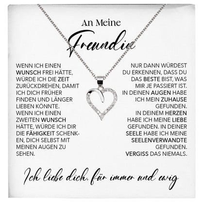 22Feels® Freundin Geschenk Silber Ich Liebe Dich Schmuck Frauen Silber 925/000 Herz Halskette Valentinstag Jahrestag Damen Collier Liebesbeweis-Schmuck mit Botschaftskarte - Herz21-22Feels