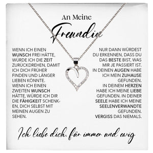 22Feels® Freundin Geschenk Silber Ich Liebe Dich Schmuck Frauen Silber 925/000 Herz Halskette Valentinstag Jahrestag Damen Collier Liebesbeweis-Schmuck mit Botschaftskarte - Herz21-22Feels