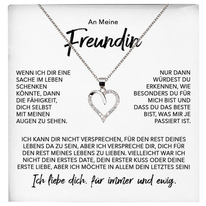 22Feels® Freundin Geschenk Silber Ich Liebe Dich Schmuck Frauen Silber 925/000 Herz Halskette Valentinstag Jahrestag Damen Collier Liebesbeweis-Schmuck mit Botschaftskarte - Herz21-22Feels