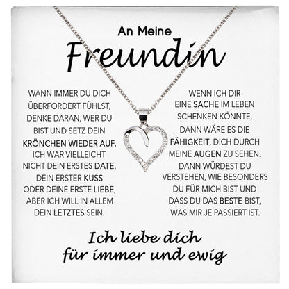 22Feels® Freundin Geschenk Silber Ich Liebe Dich Schmuck Frauen Silber 925/000 Herz Halskette Valentinstag Jahrestag Damen Collier Liebesbeweis-Schmuck mit Botschaftskarte - Herz21-22Feels