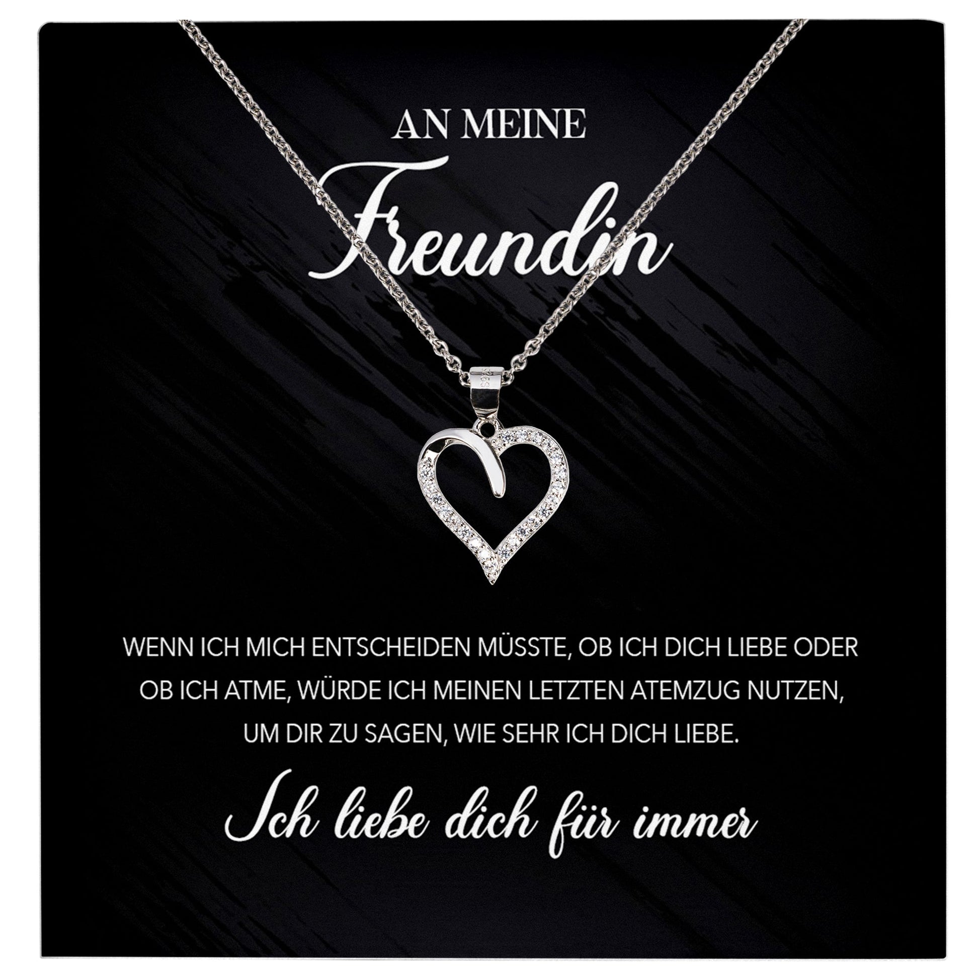 22Feels® Freundin Geschenk Silber Ich Liebe Dich Schmuck Frauen Silber 925/000 Herz Halskette Valentinstag Jahrestag Damen Collier Liebesbeweis-Schmuck mit Botschaftskarte - Herz21-22Feels