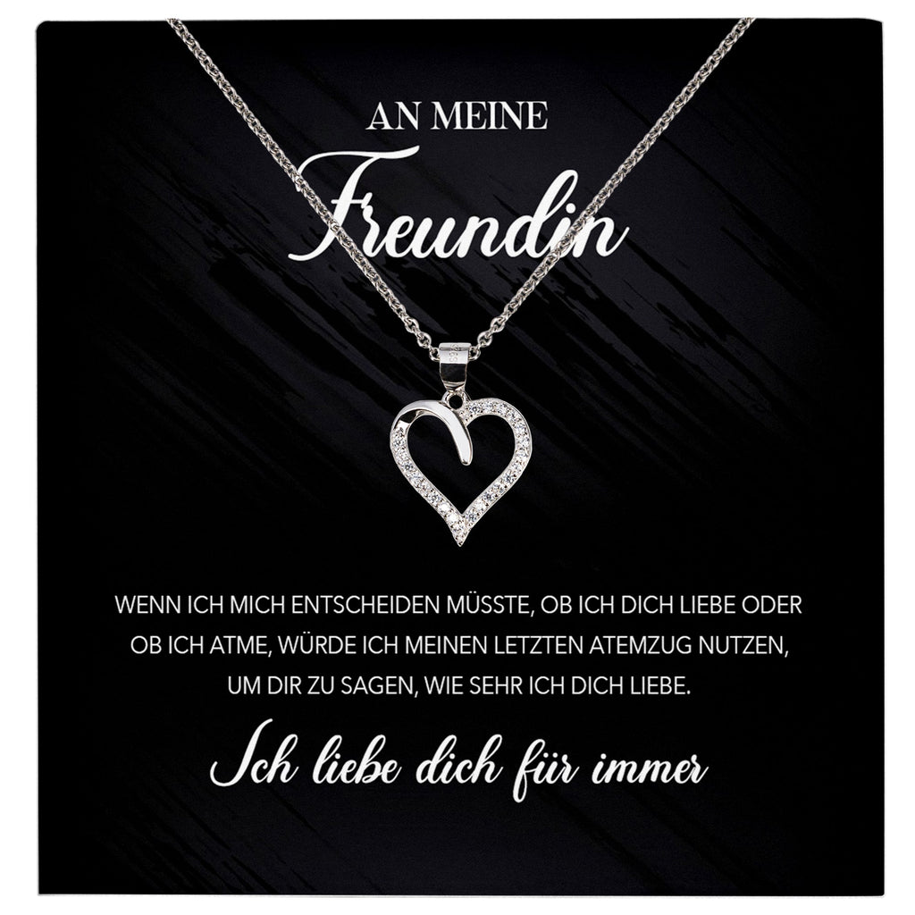 22Feels® Freundin Geschenk Silber Ich Liebe Dich Schmuck Frauen Silber 925/000 Herz Halskette Valentinstag Jahrestag Damen Collier Liebesbeweis-Schmuck mit Botschaftskarte - Herz21-22Feels
