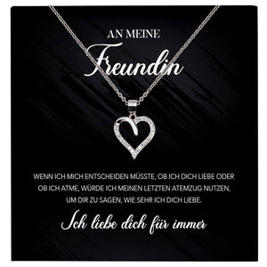 22Feels® Freundin Geschenk Silber Ich Liebe Dich Schmuck Frauen Silber 925/000 Herz Halskette Valentinstag Jahrestag Damen Collier Liebesbeweis-Schmuck mit Botschaftskarte - Herz21-22Feels