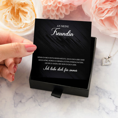 22Feels® Freundin Geschenk Silber Ich Liebe Dich Schmuck Frauen Silber 925/000 Herz Halskette Valentinstag Jahrestag Damen Collier Liebesbeweis-Schmuck mit Botschaftskarte - Herz21-22Feels