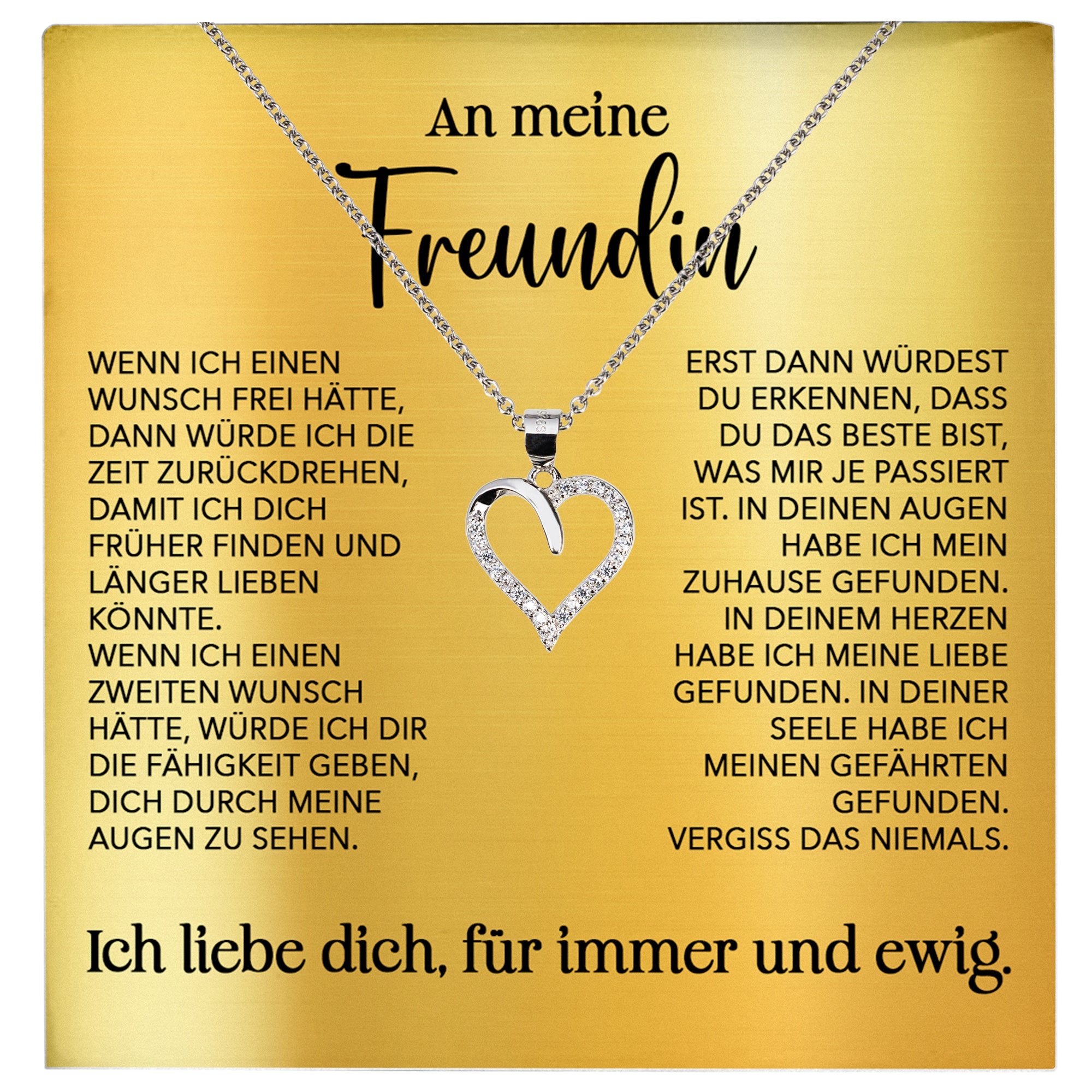 22Feels® Freundin Geschenk Silber Ich Liebe Dich Schmuck Frauen Silber 925/000 Herz Halskette Valentinstag Jahrestag Damen Collier Liebesbeweis-Schmuck mit Botschaftskarte - Herz21-22Feels