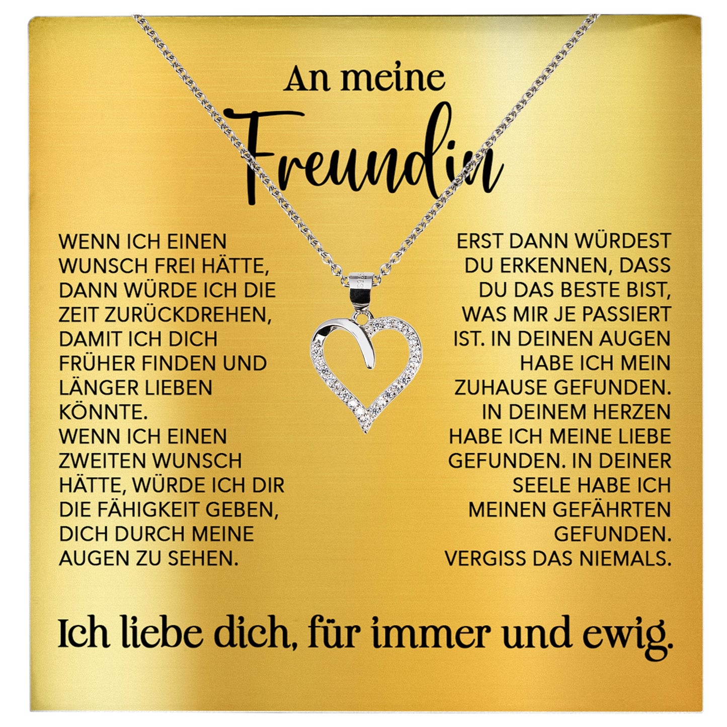 22Feels® Freundin Geschenk Silber Ich Liebe Dich Schmuck Frauen Silber 925/000 Herz Halskette Valentinstag Jahrestag Damen Collier Liebesbeweis-Schmuck mit Botschaftskarte - Herz21-22Feels