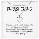 22Feels® Ehefrau Geschenk Ich Liebe Dich Schmuck Silber 925/000 Frauen Herz Halskette Du Bist Genug Valentinstag Schatz Hochzeitstag Damen Collier Ehejubiläum-Schmuck mit Botschaftskarte - Herz21-22Feels