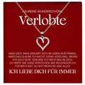 22Feels® An Meine Wunderschöne Verlobte Geschenk Silber 925/000 Herz Halskette mit Karte Frauen Schmuck Ich Liebe Dich Verlobung Valentinstag Hochzeitsplanung-Schmuck mit Botschaftskarte - Herz21-22Feels