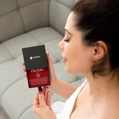 22Feels® An Meine Wundeschöne Ehefrau Geschenk Ich Liebe Dich Schmuck Silber 925/000 Frauen Herz Halskette Valentinstag Schatz Hochzeitstag Damen Collier Ehejubiläum-Schmuck mit Botschaftskarte - Herz21-22Feels