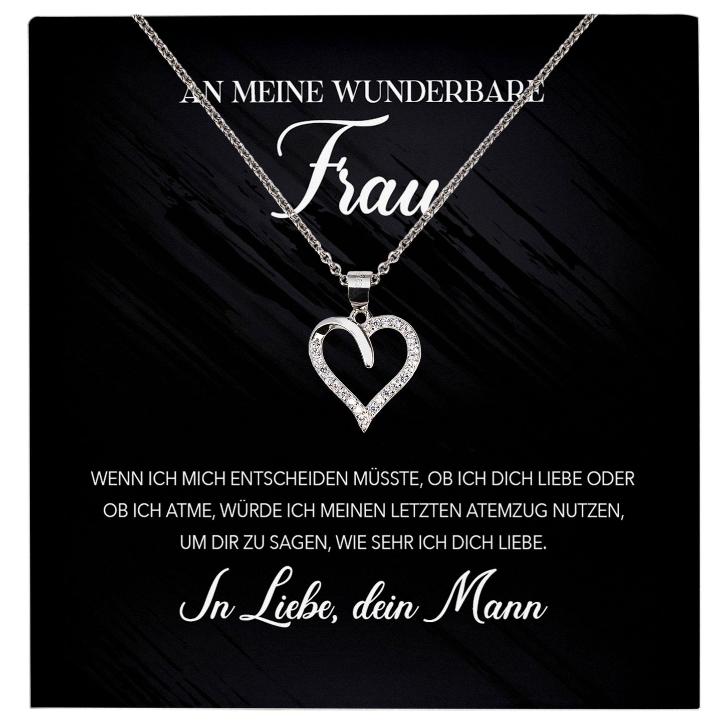 22Feels® Ehefrau Geschenk Ich Liebe Dich Schmuck Silber 925/000 Frauen Herz Halskette Valentinstag Schatz Hochzeitstag Damen Collier Ehejubiläum-Schmuck mit Botschaftskarte - Herz21-22Feels