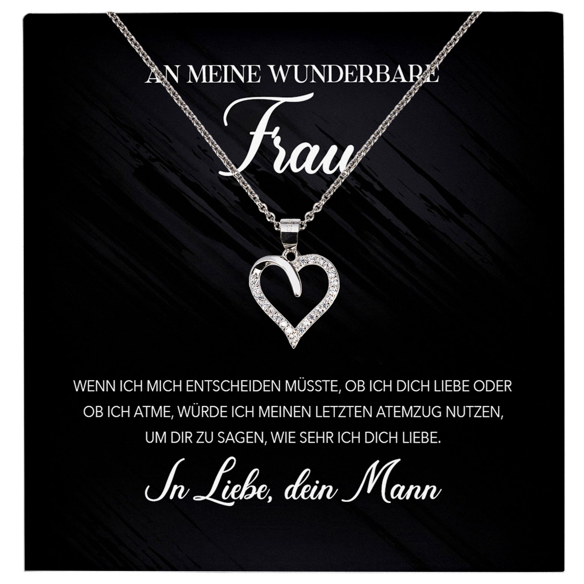 22Feels® Ehefrau Geschenk Ich Liebe Dich Schmuck Silber 925/000 Frauen Herz Halskette Valentinstag Schatz Hochzeitstag Damen Collier Ehejubiläum-Schmuck mit Botschaftskarte - Herz21-22Feels