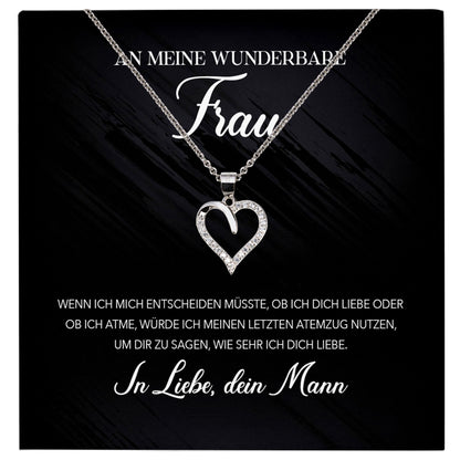 22Feels® Ehefrau Geschenk Ich Liebe Dich Schmuck Silber 925/000 Frauen Herz Halskette Valentinstag Schatz Hochzeitstag Damen Collier Ehejubiläum-Schmuck mit Botschaftskarte - Herz21-22Feels