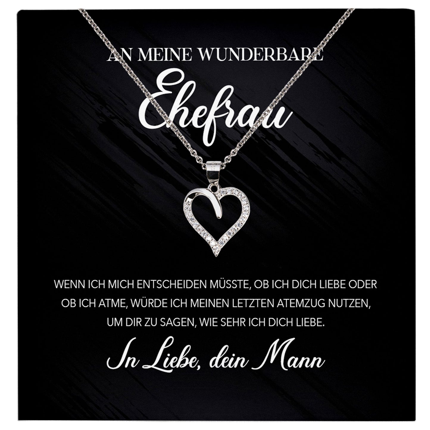 22Feels® Wunderbare Ehefrau Geschenk Ich Liebe Dich Schmuck Silber 925/000 Frauen Herz Halskette Valentinstag Schatz Hochzeitstag Damen Collier Ehejubiläum-Schmuck mit Botschaftskarte - Herz21-22Feels