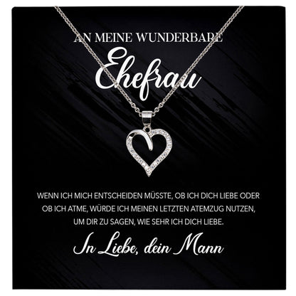 22Feels® Wunderbare Ehefrau Geschenk Ich Liebe Dich Schmuck Silber 925/000 Frauen Herz Halskette Valentinstag Schatz Hochzeitstag Damen Collier Ehejubiläum-Schmuck mit Botschaftskarte - Herz21-22Feels