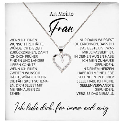 22Feels® Ehefrau Geschenk Ich Liebe Dich Schmuck Silber 925/000 Frauen Herz Halskette Valentinstag Schatz Hochzeitstag Damen Collier Ehejubiläum-Schmuck mit Botschaftskarte - Herz21-22Feels