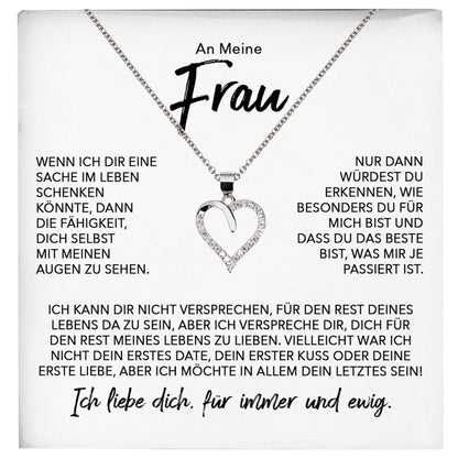 22Feels® Ehefrau Geschenk Ich Liebe Dich Schmuck Silber 925/000 Frauen Herz Halskette Valentinstag Schatz Hochzeitstag Damen Collier Ehejubiläum-Schmuck mit Botschaftskarte - Herz21-22Feels