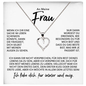 22Feels® Ehefrau Geschenk Ich Liebe Dich Schmuck Silber 925/000 Frauen Herz Halskette Valentinstag Schatz Hochzeitstag Damen Collier Ehejubiläum-Schmuck mit Botschaftskarte - Herz21-22Feels