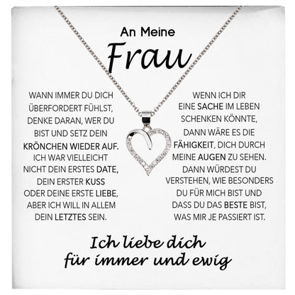 22Feels® Ehefrau Geschenk Ich Liebe Dich Schmuck Silber 925/000 Frauen Herz Halskette Valentinstag Schatz Hochzeitstag Damen Collier Ehejubiläum-Schmuck mit Botschaftskarte - Herz21-22Feels