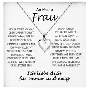 22Feels® Ehefrau Geschenk Ich Liebe Dich Schmuck Silber 925/000 Frauen Herz Halskette Valentinstag Schatz Hochzeitstag Damen Collier Ehejubiläum-Schmuck mit Botschaftskarte - Herz21-22Feels