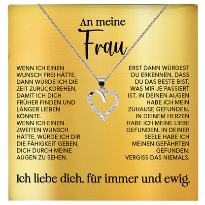 22Feels® Ehefrau Geschenk Ich Liebe Dich Schmuck Silber 925/000 Frauen Herz Halskette Valentinstag Schatz Hochzeitstag Damen Collier Ehejubiläum-Schmuck mit Botschaftskarte - Herz21-22Feels