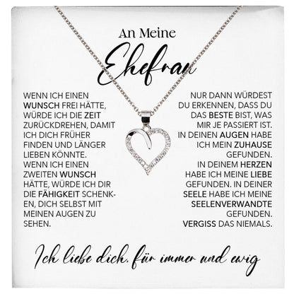 22Feels® Ehefrau Geschenk Ich Liebe Dich Schmuck Silber 925/000 Frauen Herz Halskette Valentinstag Schatz Hochzeitstag Damen Collier Ehejubiläum-Schmuck mit Botschaftskarte - Herz21-22Feels