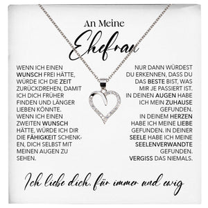 22Feels® Ehefrau Geschenk Ich Liebe Dich Schmuck Silber 925/000 Frauen Herz Halskette Valentinstag Schatz Hochzeitstag Damen Collier Ehejubiläum-Schmuck mit Botschaftskarte - Herz21-22Feels
