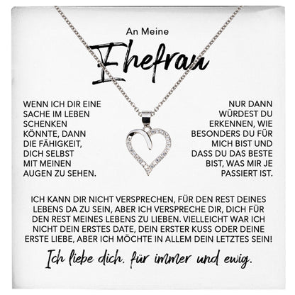 22Feels® Ehefrau Geschenk Ich Liebe Dich Schmuck Silber 925/000 Frauen Herz Halskette Valentinstag Schatz Hochzeitstag Damen Collier Ehejubiläum-Schmuck mit Botschaftskarte - Herz21-22Feels