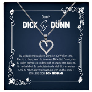 22Feels® Durch Dick und Dünn Ehefrau Geschenk Ich Liebe Dich Schmuck Silber 925/000 Frauen Herz Halskette Valentinstag Schatz Hochzeitstag Damen Collier Ehejubiläum-Schmuck mit Botschaftskarte - Herz21-22Feels