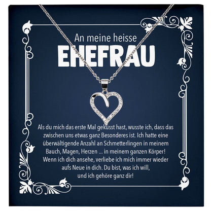 22Feels® Heisse Ehefrau Geschenk Ich Liebe Dich Schmuck Silber 925/000 Frauen Herz Halskette Valentinstag Schatz Hochzeitstag Damen Collier Ehejubiläum-Schmuck mit Botschaftskarte - Herz21-22Feels