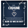 22Feels® Liebe Cousine Geschenk Silber 925/000 Herz Halskette mit Karte Mädchen Frauen Schmuck Familie Geburtstag Damen Weihnachten Firmung Konfirmation-Schmuck mit Botschaftskarte - Herz21-22Feels