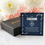 22Feels® Liebe Cousine Geschenk Silber 925/000 Herz Halskette mit Karte Mädchen Frauen Schmuck Familie Geburtstag Damen Weihnachten Firmung Konfirmation-Schmuck mit Botschaftskarte - Herz21-22Feels