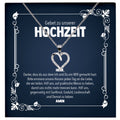 22Feels® Gebet Braut Geschenk von Bräutigam vor der Hochzeit Schmuck Silber 925/000 Frauen Herz Halskette Ich Liebe Dich Damen Collier mit 23 Zirkonia Steinen-Schmuck mit Botschaftskarte - Herz21-22Feels